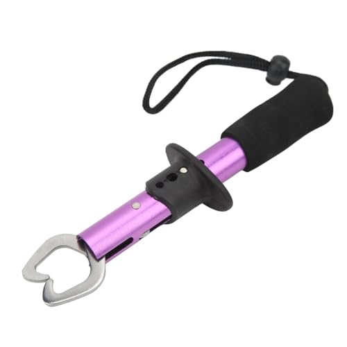 2 Pcs Stainless Steel Fish Lip Gripper - Portable Secure Fish Holder for Freshwater Saltwater Fishing Accessories(Purple) - color: Purple
