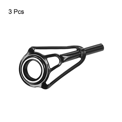 PATIKIL Tube Dia Fishing Rod Tips Repair Kit, Stainless Steel Black Guide Ring for Fishing - size: 2.0mm