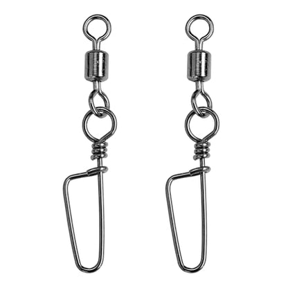 QISHUO Barrel Stainless Snap Swivels Strength Saltwater Lure Connector Fishing Steel Clips Fishing Swivel Rolling Black Nickel - size: Size2/0 (114lb) 25 pcs