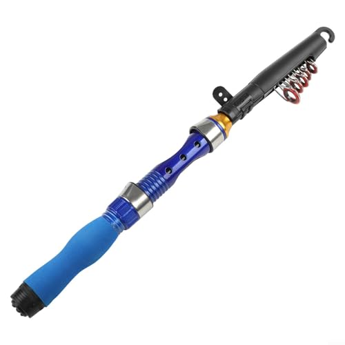 Telescopic Carbon Fishing Rod Portable Lightweight Travel Pole For Anglers With Smooth Bearings Black 1.5M(1.2M Blue) - color: Blue, size: 1.2M