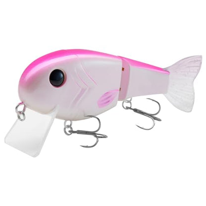 BASSROCK Topwater Fishing Lures for Bass Pike Salmon Floating Swimbait Jointed Crankbait Freshwater Saltwater 4.9in/1.76oz RK1001 - color: Pink Back, size: 3.9in/1.04oz