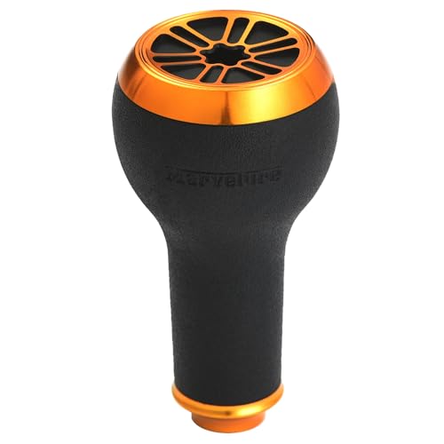 Non-Slip TPE Power Knob 1.1 inches (27 mm) Compatible for Shimano Stradic SLX, Daiwa Zillion Tatula Fuego, Spinning Baitcasting Reel (Black Gold) - color: Black Gold