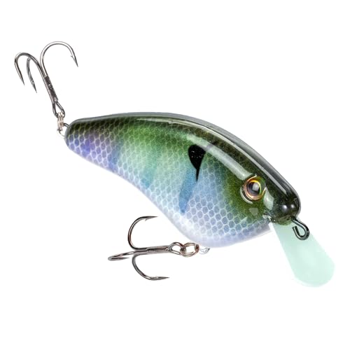 Strike King Hardliner Fishing Lure, Flat Sided Crankbait, Circuit Board Lip, Extra Tight Wobble, Size 4 Treble Hooks - color: The Real Gill