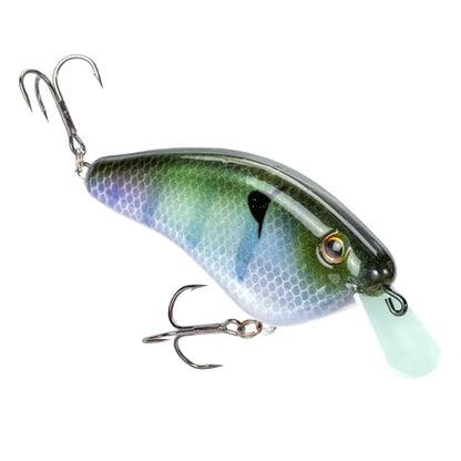 Strike King Hardliner Fishing Lure, Flat Sided Crankbait, Circuit Board Lip, Extra Tight Wobble, Size 4 Treble Hooks - color: The Real Gill