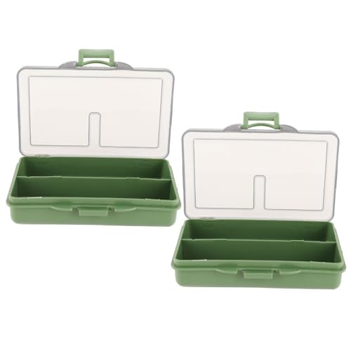 Fishing Tackle Box – Water proof Compartment Storage Case for Hooks, Baits, Lures & Terminal Tackle Accessories, Mini Clear Organizer(2-compartment) - size: 2-compartment