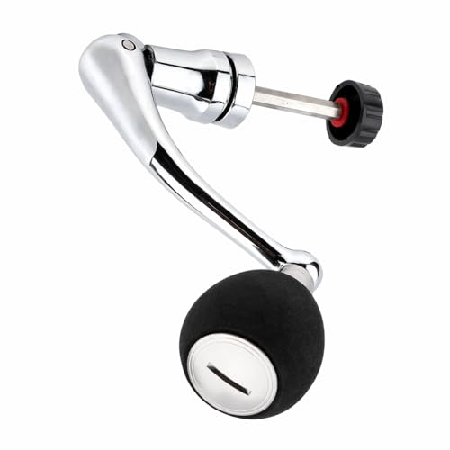 Keenso Spinning Handle Nonslip 2 Reel Replacement Handle Metal Fishing Reel Replacement Parts - size: Silver-Large for 4000 & 5000 & 6000