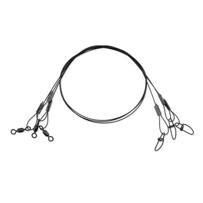 AFW Surflon Fishing Leaders – Black Nylon Coated Stainless Steel Wire, Swivel & Snap, 3 Pack, Variety Pack – Strong Leader Line for Catfishing & Toothy Game Fish - size: 20 lb, style: 12 Inch