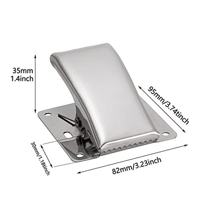 Fish Fillet Clamp, Stainless Steel Fish Tail Clip Deep-Jaw Fishing Grip with 6 Screws for Cleaning Table Bait Board, Fish Cleaning Tool