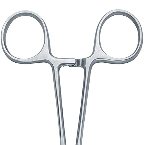 SURGICAL ONLINE 2-Piece Curved & Straight 7" Hemostat Set - Stainless Steel Locking Tweezer Clamps - Ideal Hemostats for Nurses, Fishing Forceps, Crafts and Hobby - size: 7"