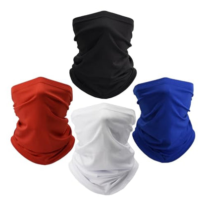 Fishing Neck Gaiter, Sun Protection Face Mask, Cooling Neck Shield Scarf Cycling Balaclava Bandana for Men and Women - color: Black+white+red+royal Blue
