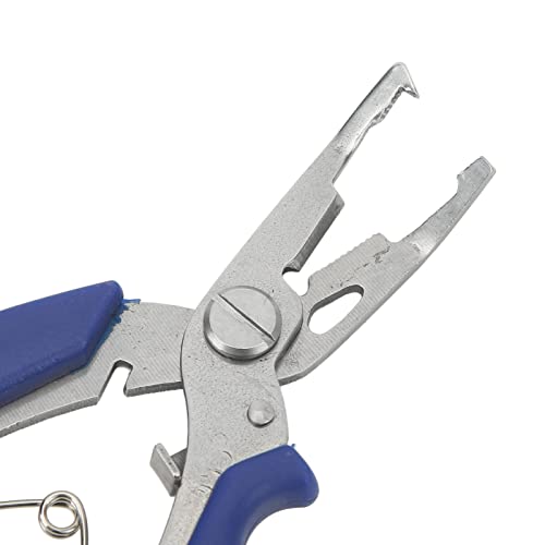 Fishing Pliers Multi Function Lure Pliers with Curved Mouth Stainless Steel Fishing Hook Remover and Line Cutting Scissors Braid Cutters for Outdoor Fishing Durable (Blue) - color: Blue