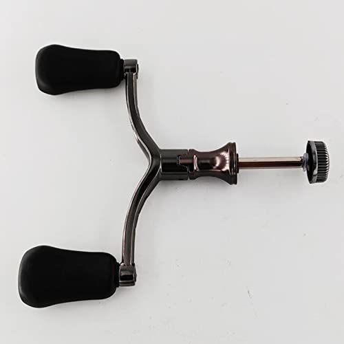 harayaa Aluminum Alloy Fishing Reel Double Handle Grip, Black Power Handle Replacement for 1000-5000 Type Reels