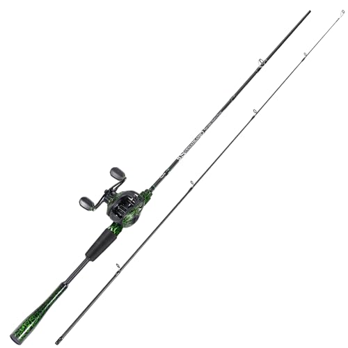 Sougayilang Casting Fishing Rod Combos, IM6 Graphite 2Pc Blanks, Anti-Reverse Baitcasting Reel, Stainless Steel Guides - size: 7'0" Medium Heavy- Fast- 2piece, style: Casting With Left Handed