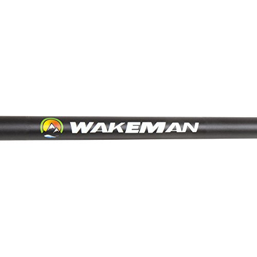 Wakeman Fiberglass Fishing Rod and Reel Combo – 2-Piece 65-Inch Medium Action Spinning Rod Set for Lake Fishing - color: Black