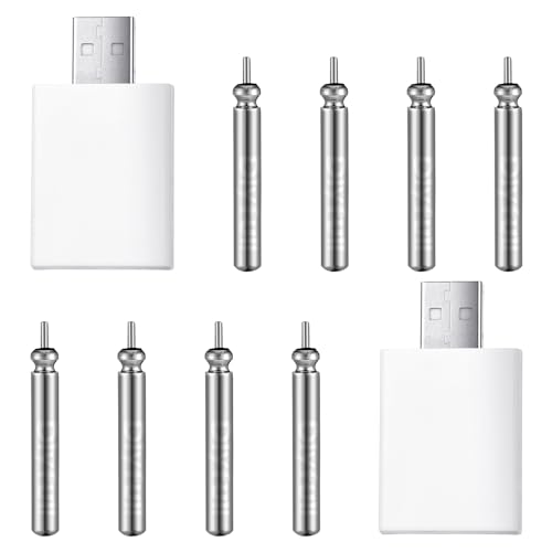 Copkim 8 Pcs Fishing Bobbers Battery Rechargeable and 2 Pcs Float Battery Charger Lighted up Night Bobber Batteries Night Fishing Accessories Tackles - color: White, style: Cr425