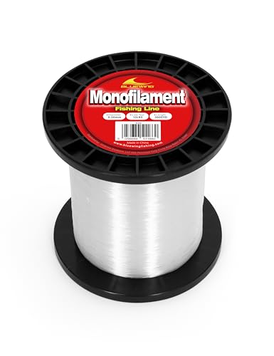 BLUEWING Monofilament Fishing Line Clear Mono Fish Wire Thin Diameter String 6-400 lbs, 50-3000 Yards - color: 01-Clear, size: 0.3mm/12lb/3000YD