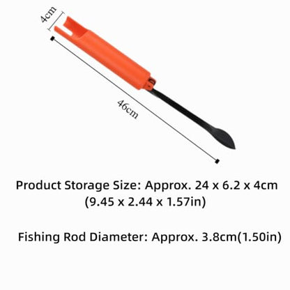 Fishing Rod Holder with Ground Spike Universal 3.8cm Diameter ABS/Stainless Steel Pole Stand for Bank & Shore Fishing (46cm Extended, 24cm Folded)‌