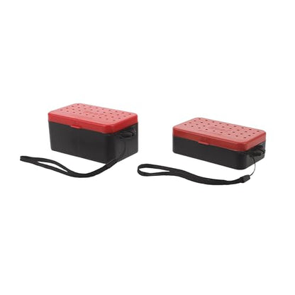 Healeved 2pcs Live Bait Storage Box Double Layer Worm Container with Breathable Holes Portable Fishing Bait Holder Case for Red Worms and Earthworms Anglers