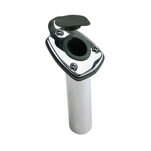 Perko 1205DP0CHR Angled Flush Mount Rod Holder, Chrome,Black