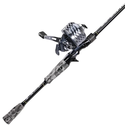 Sougayilang Spincast Reel and 2-Piece Fishing Rod Combo, Durable Fishing Rod with EVA Handle, Anti-Reverse Reel with Pre-Spooled