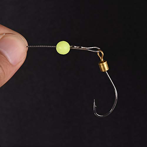 Dyxssm Fishing Hooks with Leader Rigging, Fishing Hook Line Stainless Steel Fishing Rigs Wire and Rig Hooks - size: 6#, style: Style-b: 3 Hooks Rig