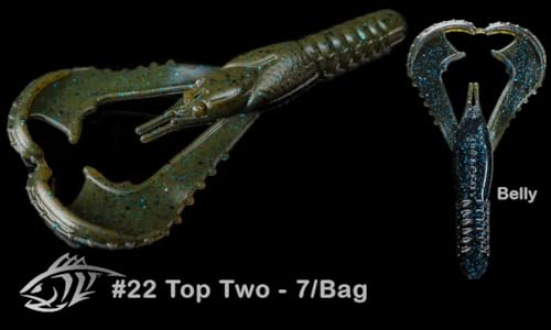 Lunker City Fishing 3" or 4" Karate Craw 3 Pack Bundle Soft Plastic Crawfish Bass Lure Open Claws Bait, 21 Pcs, Made in The USA - color: Top Two, size: 3 Inch
