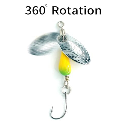 Trout Spinners - Fly Trout Fishing Lures for Bass Salmon Pike, Smallmouth Bass Lures with Brass Spinner for Lake River Fishing - color: Style C-0.1oz/5PCS