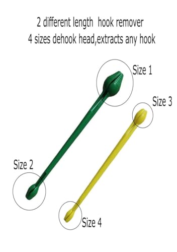 Toasis Plastic Fishing Hook Disgorger 2pcs Fish Hook Remover Tools - color: Green & Yellow