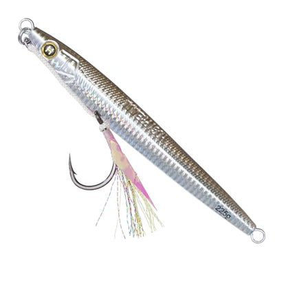 Hogy Big-Game Sand EEL Jig - Tuna Fishing Lure Knife-Style Deep Water Jig | Knife-style deep water jig with heavy-duty assist hooks for Tuna, Striped Bass, Groundfish & saltwater fishing. - color: Olive, size: 10/0 - 8.5oz