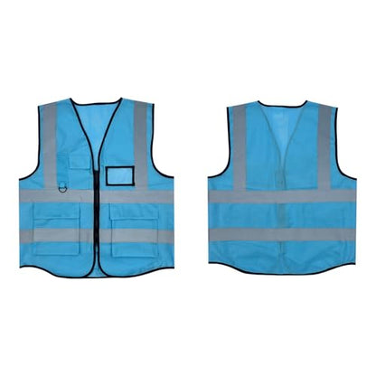 Fishing Vest - Work Vest for Men V Neck Zip Up Lightweight Breathable Sleeveless Utility Jackets Mesh Outwear Vests 2026 - color: 04# Sky Blue