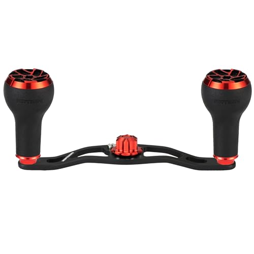 Non-Slip Power Handle 3.94'' (100 mm) Compatible for Shimano SLX Tranx, Daiwa Tatula Zillion, Abu Garcia Revo, 13 Fishing Baitcasting Reels - color: Black Red TPE, size: 7x4 mm