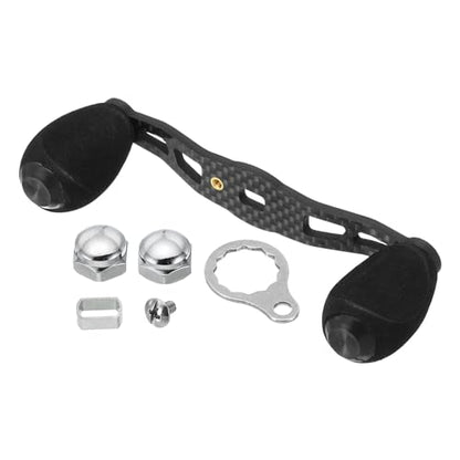 PATIKIL Fishing Reel Power Handle, Metal Baitcasting Reel Handle Rocker Replacement with EVA Knob Nuts Metal Frame for Rocker Arm Accessory, Black