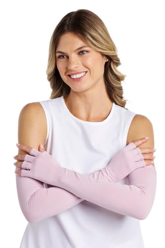 Coolibar Long Fingerless UV Sun Gloves - UPF 50+ Sun Protection - Perpetua - color: Dusty Mauve, size: X-Large