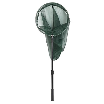 Professional Insect and Butterfly Net with 14" Stainless Ring, 26" Net Depth, Strong Aluminum Telescopic Handle Extends to 39", Muslin Banding at the Top