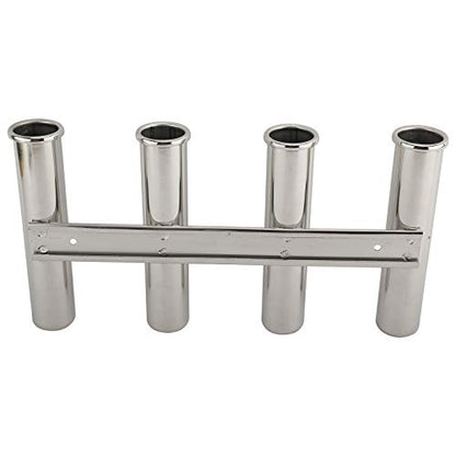 YaeMarine Fishing Rod Holder 316 Stainless Steel Fishing Rod Rack 3Tube/4Tube/5Tube/6Tube Mirror Finish for Marine Boat Yacht Camper - style: 4 Tube