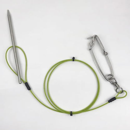 COOLHOOD Stringer Fish Holder for Diving Quick Handspear Fish Needle Hook Stringer with Clip Stainless Steel - color: 80cm
