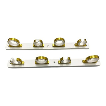 MARINE CITY 4-Rod Reel Fishing Rod Storage Hanger Rack with White Poly Board – Aluminum Gold Powder Coating, Ideal for Marines, Boats, Vans, and Cars (Pack of 1) - color: 4 Rod (Aluminum, Gold)
