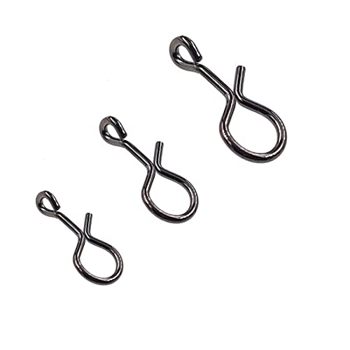 No-Knot Fast Snaps - Quick Change Connect Snap for Flies, Hooks & Lures - Black, Pack of 100 - size: Small