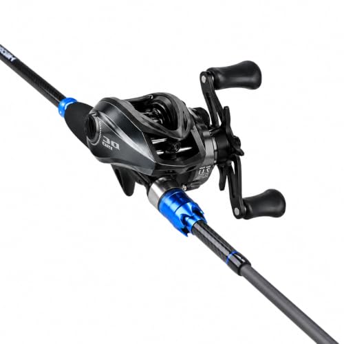 DC Baitcasting Combo, Smart Digital Brake Reel, 4-Section Carbon Rod, Tackle Bag, Line & Lures, Complete Travel Kit for Bass Freshwater - color: DC Baitcasting Combo-6FT- Left Handed