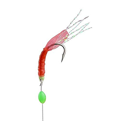 5/10/25/50/100 Packs Fishing Rigs 6 Hook/Set Red Skin Rubber Silk String Hook Fishing Lure Saltwater Freshwater Bait Rig Tackle 5#6#7#8#9#10# - size: #6 -50 Packs