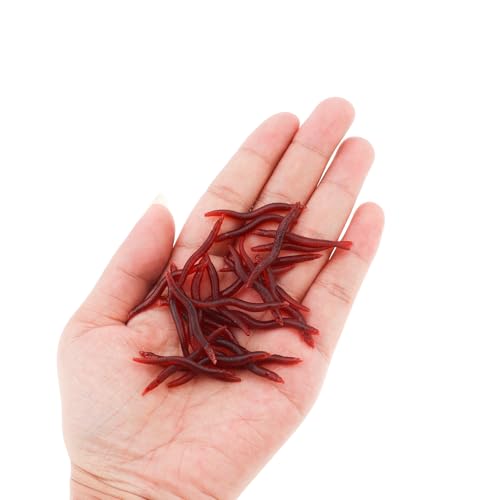 150pcs Soft Fishing Lures Baits, Trout Worm Earthworm Bait Lifelike Fake Worm, Plastic Lifelike Fake Earthworm (1.57inch)