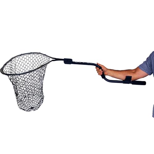 YakAttack Leverage Landing Net - Size & Style Options | Folding Kayak Fishing Net with Forearm Grip | Full Rubber Netting | Collapsible & Track Mount Compatible | Compact Design - Stability & Control