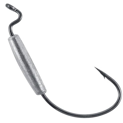 Dr.Fish 15 Pack Weighted EWG Hooks Weighted Worm Swimbait Hooks Bass Fishing Inline Extra Wide Gap Texas Rig Carolina Rig - size: 3/16oz-#4/0 Hook