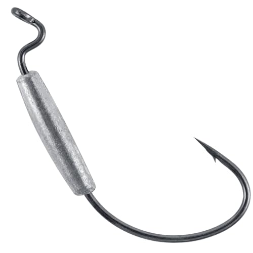 Dr.Fish 15 Pack Weighted EWG Hooks Weighted Worm Swimbait Hooks Bass Fishing Inline Extra Wide Gap Texas Rig Carolina Rig - size: 1/16oz-#2 Hook