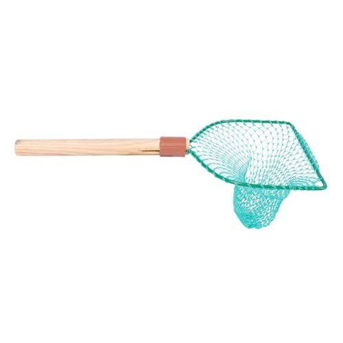 Abaodam Fishing Net with Wooden Handle 30Cm Large Mesh Portable Fishing Catching Basket for Camping and Home Use Handheld Fish Landing Net for Panfish
