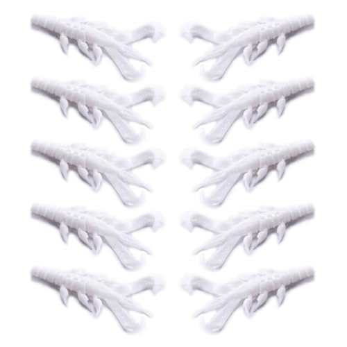 10Pcs Fishing Lures Set, Soft PVC Fishing Craw Baits Crawfishes Lures Lobster Shrimp Swimbaits for Freshwater Saltwater - size: Moon white