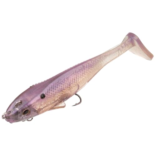 Strike King Final Copy Fishing Lure, Pre-Rigged Soft Plastic Swimbait, Free-Swinging Size 4 Treble Hook, Belly Magnetic Hook Keeper, 7/8-Ounce - color: Crystal Shad