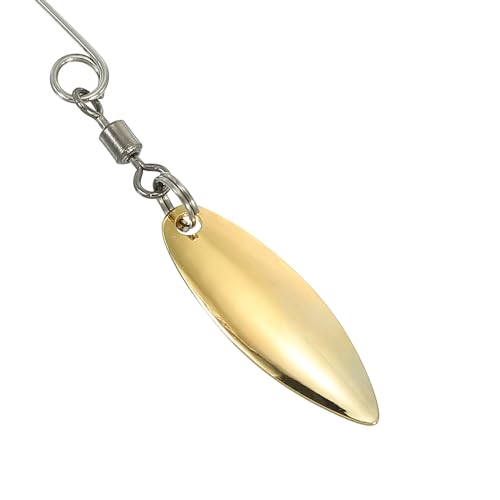 PATIKIL Fishing Lure Blades Willowleaf Lure Making for DIY Bait - color: Golden, size: 1.3"x0.4"