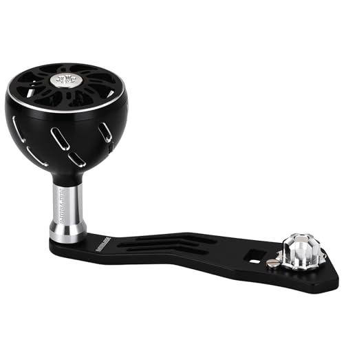 Power Handle 2.95'' (75 mm) Compatible for Shimano Curado Tranx, Daiwa Lexa, Penn Fathom Squall Low Profile, Okuma Komodo, Quantum Accurist Baitcasting Reels - color: Black Silver, size: 7x4 mm (Elite)