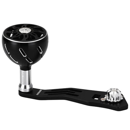 Power Handle 2.95'' (75 mm) Compatible for Shimano Curado Tranx, Daiwa Lexa, Penn Fathom Squall Low Profile, Okuma Komodo, Quantum Accurist Baitcasting Reels - color: Black Silver, size: 7x4 mm (Elite)